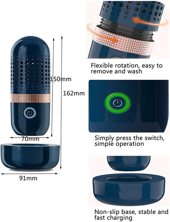 Jhubersproducts - Fruit- en groentewasmachine - Draagbaar - USB-oplaadbaar - Verwijdert pesticiden - Handig voor fruit en groenten - Voor een gezonder van Merkloos — afbeelding 5