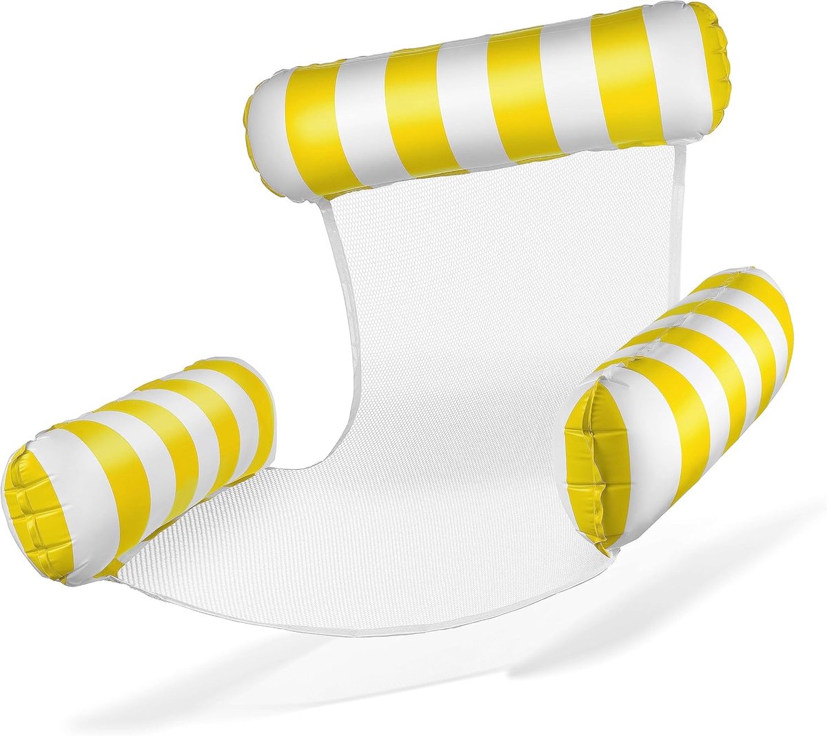 Waterhangmat - 1 stuck - waterhangmat volwassenen - luchtbed zwembad volwassenen - opblaasbaar zwembad - Waterstoel - Waterspeelgoed - geel wit - van Imperatoris