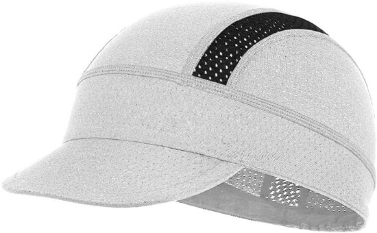 Fietsmuts, verkoelende helminleg, helmmuts met klep — fietsmuts - fietskapje - herenfietsmutsen - fietshelm met vizier - bikermuts - Unisex hardloop- & fietsmuts (Wit) | Ontworpen om onder een helm te dragen