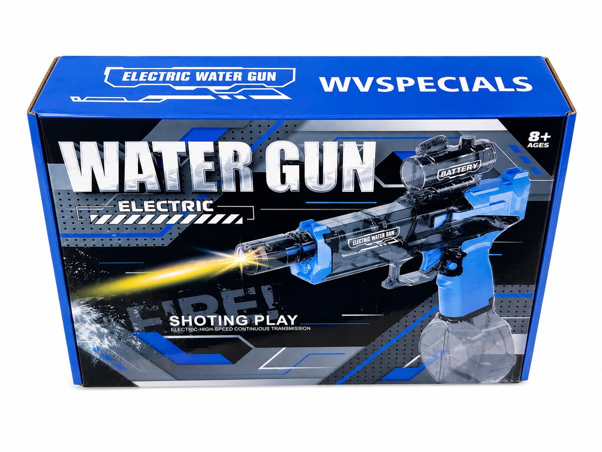 WVspecials Elektrisch Waterpistool – Buitenspeelgoed – Super Soaker – Waterspeelgoed – Met Flits Bij Ieder Schot - Automatisch Waterpistool – Watergeweer – Speelgoed - 3 Jaar - 4 Jaar - 5 Jaar - Glock – Watergun – Waterblaster - Zwart — afbeelding 4