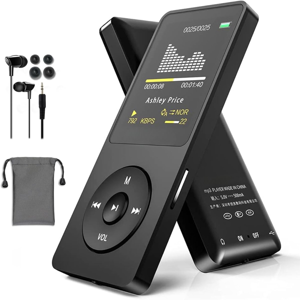 MRKK® MP3 Speler Bluetooth - FM-Radio - Zwart