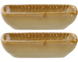 MPLCo - Ombre Insta Dip Bowl - Kleine Serveerschaal - Set van 2 - Tapas Schaaltje - Sauskom - Oven, Magnetron & Vaatwasser Bestendig - Mini Ovenschaal - Keramiek - 8 x 6 x 2 cm - Lichtbruin