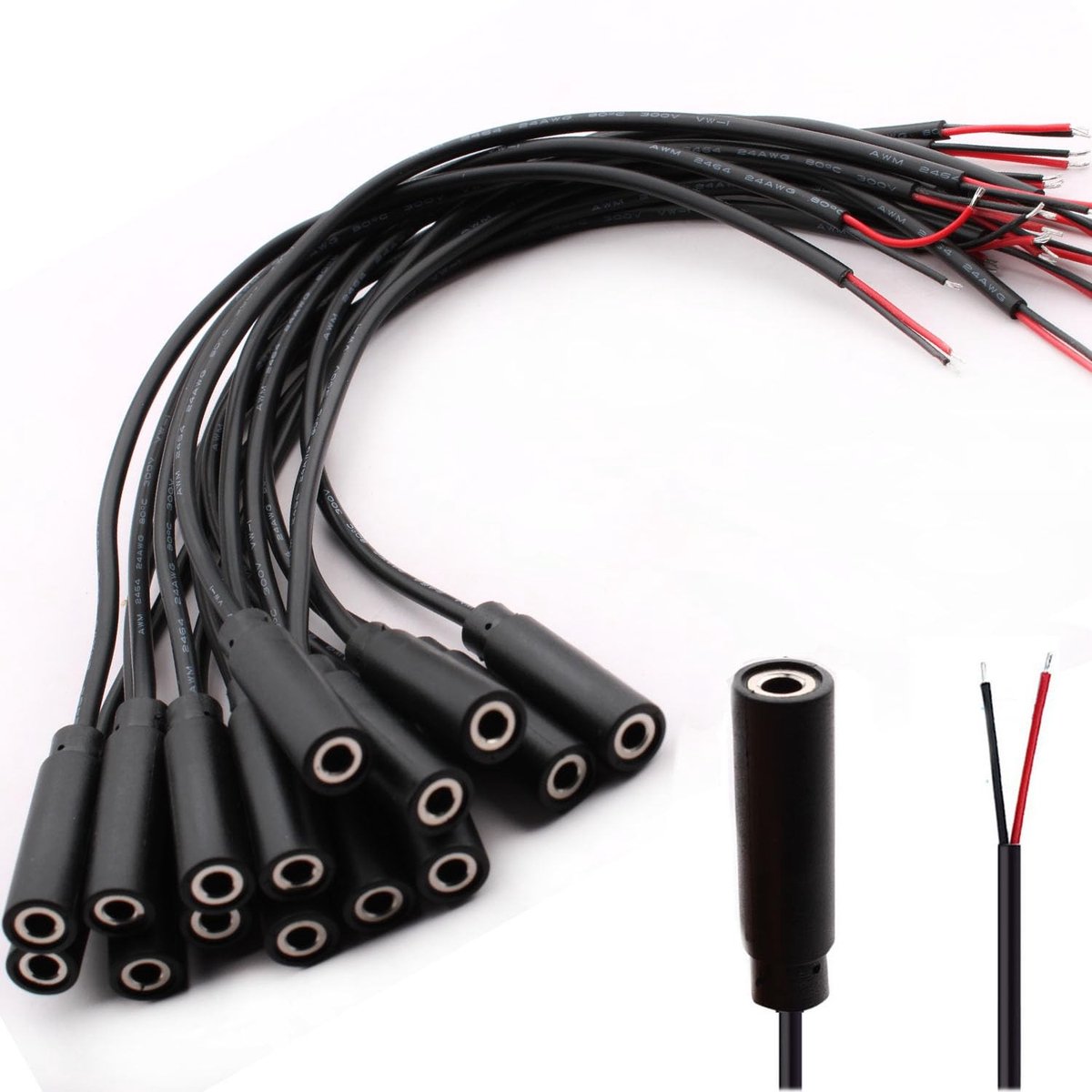 15x 3.5mm Mono TS Audio Kabel voor Reparatie - 25cm