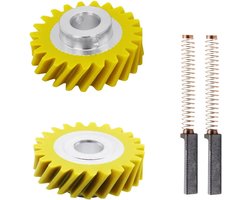 Mixer Wormwiel en Koolborstels Vervanging - 4 PCS - Geschikt voor Whirlpool & KitchenAid Mixers - Vervangen Onderdelen 4162897 4169830 AP4295669 - W10112253 W10380496