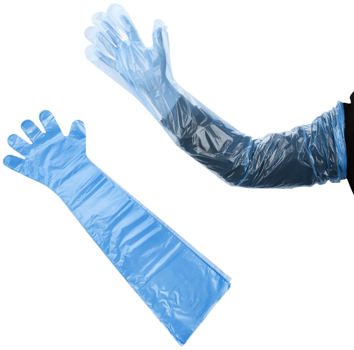 Dailygoods - Veterinaire Handschoenen - Lange Mouwen - Wegwerp - Transparant - Zachte Plasticfolie - Dierenarts - Uniseks