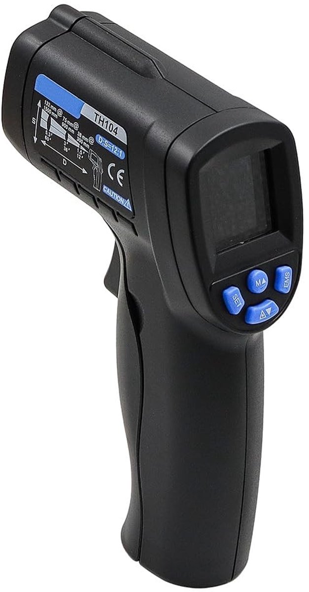 Dailygoods - Infraroodthermometer - Contactloze Thermometer - Veilig en Gezond Meten - Ideaal voor Koken en Barbecue - Geschikt voor Voertuigreparatie