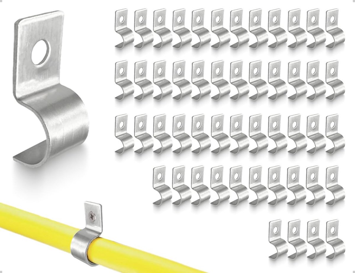 Dailygoods - Metal Cable Clips - Kabelbinders - Duurzaam en stevig - 50 stuks - Tension Cable Holders - Ideaal voor kabels en leidingen - Geschikt voo