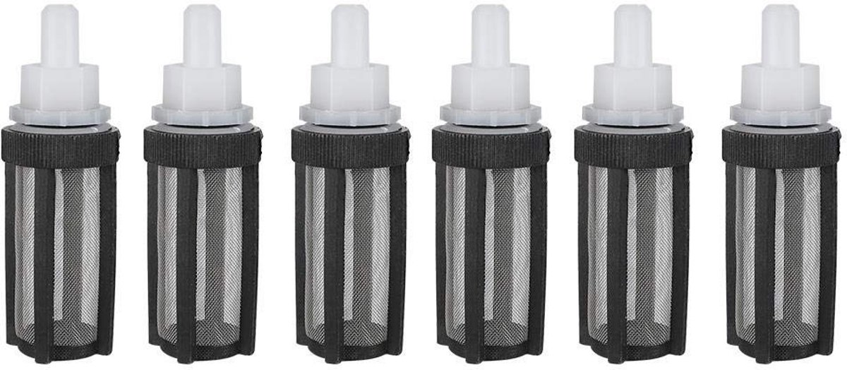 Dailygoods - 6-delige Micropompfilter - Waterinlaatfilter - Antiblokkering voor Waterpomp - Zwart en Wit - Roestvrij Staal - Eenvoudig te Installeren