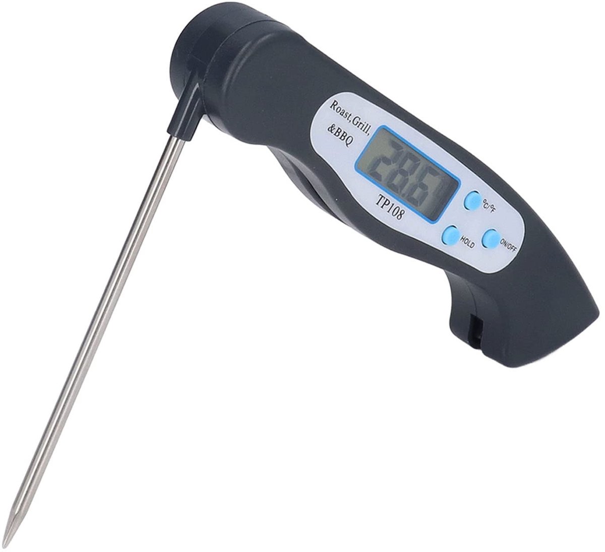 Dailygoods - Voedselthermometer - Digitale Vleesthermometer - Opvouwbaar en Snelle Meting - Geschikt voor Koken - Temperatuurbereik - Gebruiksv...