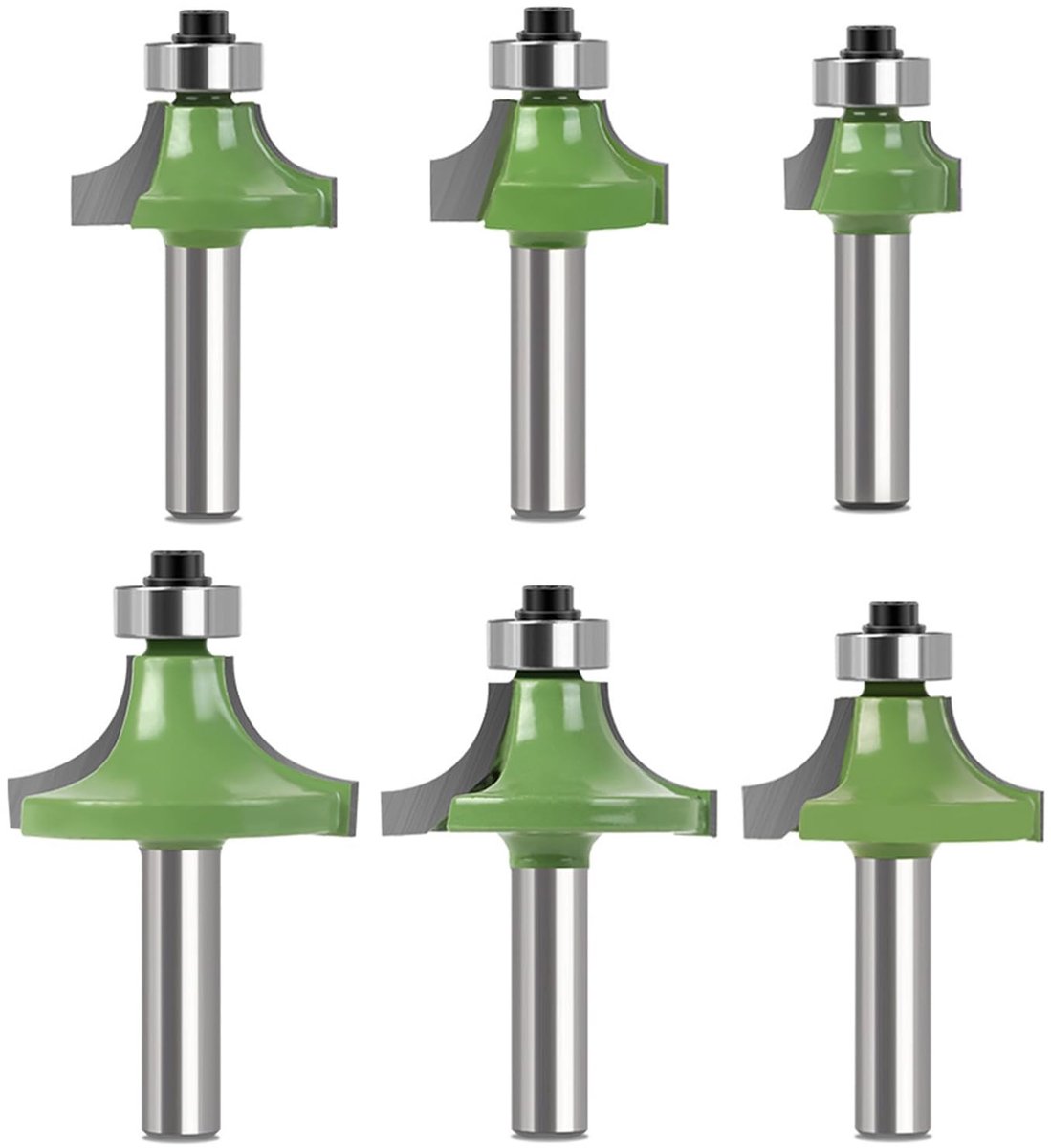 Elzusha - Freesbitset - 6-delig - Houtbewerking - Rond - Snijden - Voor router - 8 mm