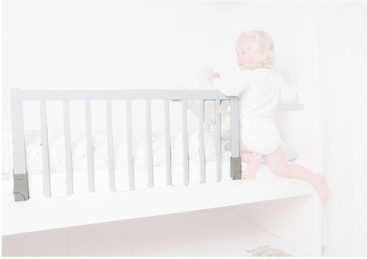 Dailygoods - Houten bedhek - Veiligheid voor je kind - Wit - Geschikt voor alle bedden - Eenvoudig op te bergen - Ondersteunt overgang naar kinderbed