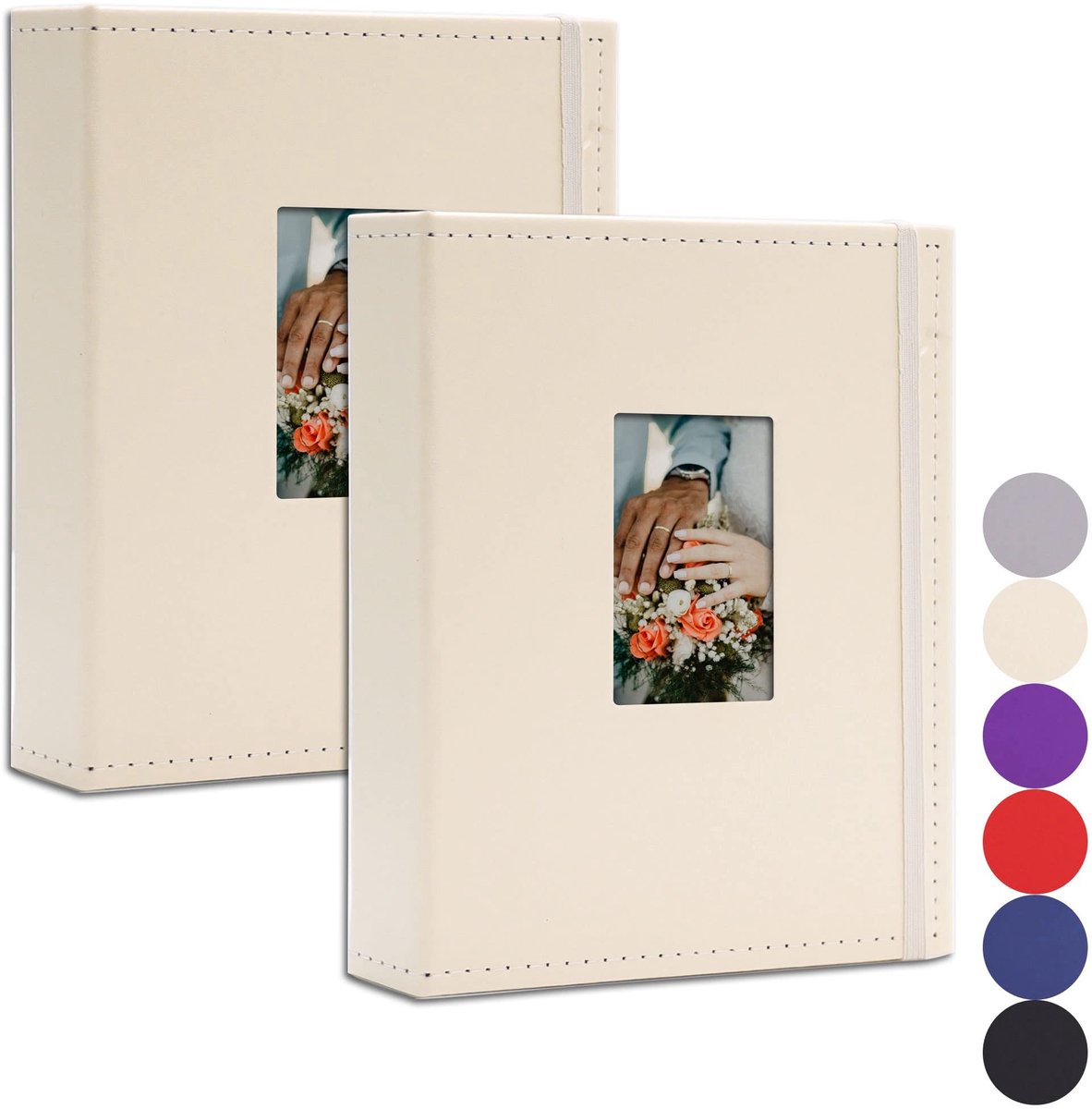 Dailygoods - Pocket Photo Album - Polaroid Album - Beige - Geschikt voor Fujifilm Instax - 2 Pack - Voor Kpop Fotokaarten