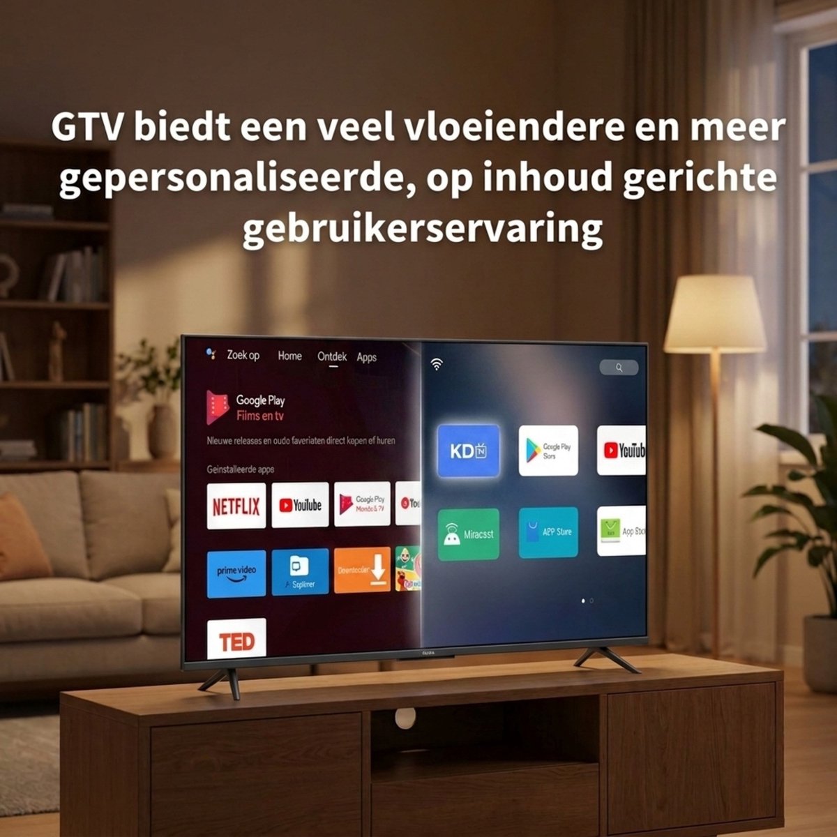 Android TV Box GD2 – Chromecast Google TV – Google Gecertificeerd Media Streamer – Netflix, Disney+, Videoland en meer – 4K HDR - 2GBR, 32GB Opslag — cadeau in Elektronica - foto 2
