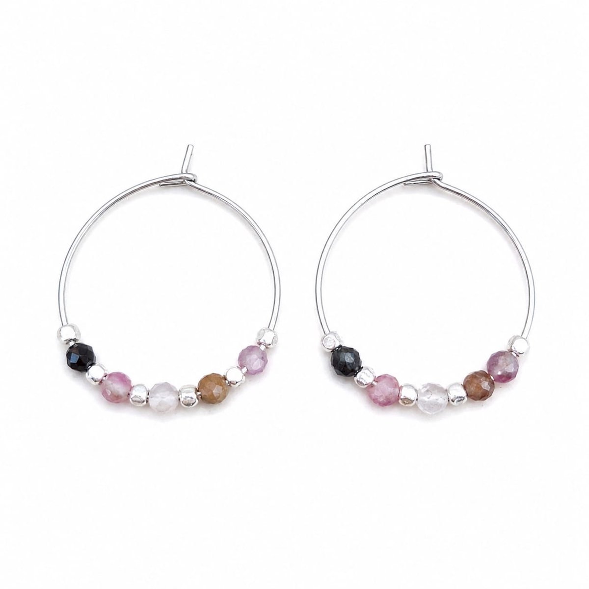 Étoile Douce – Toermalijn Hoops Zilver 25mm