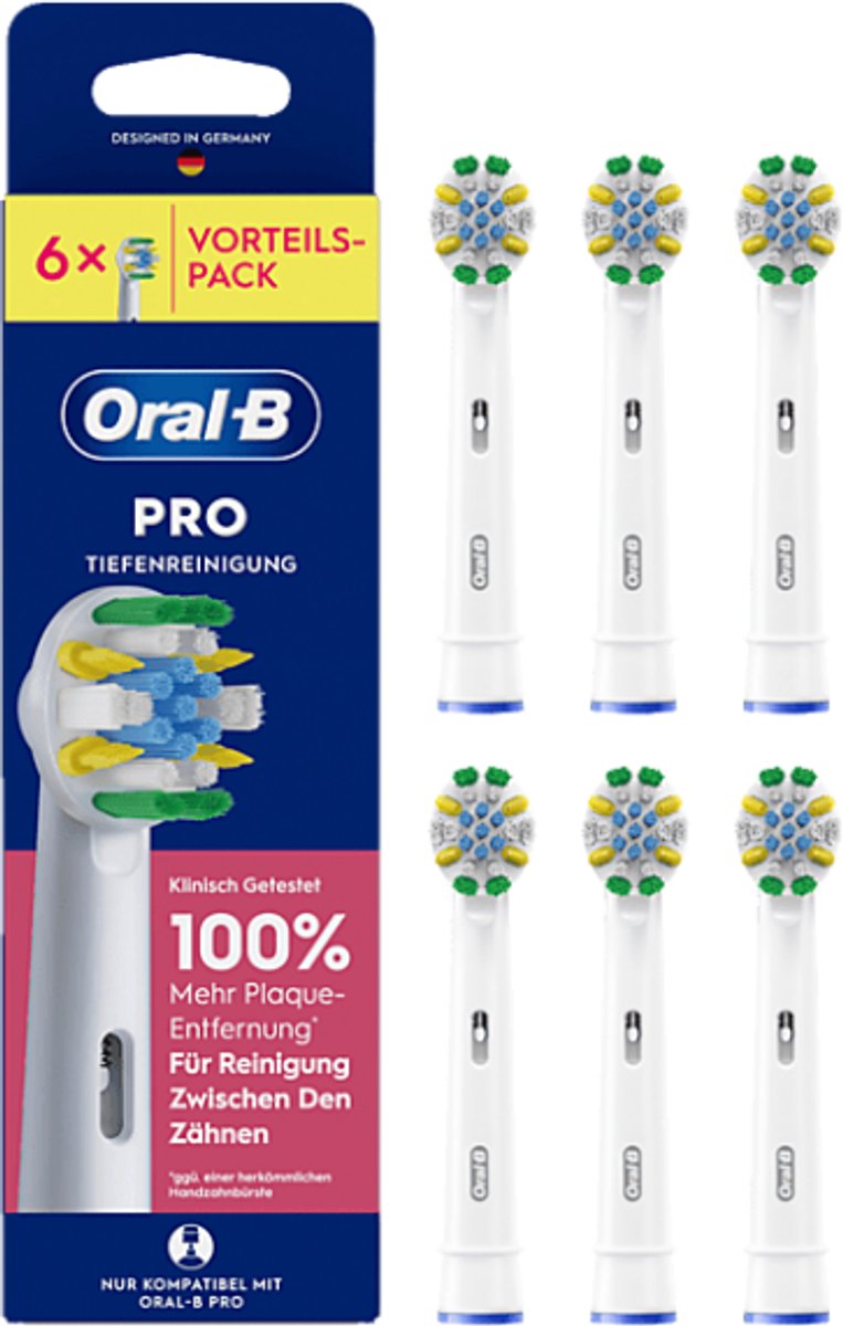 Oral-B Floss Action Wit - Opzetborstels - 6 Stuks