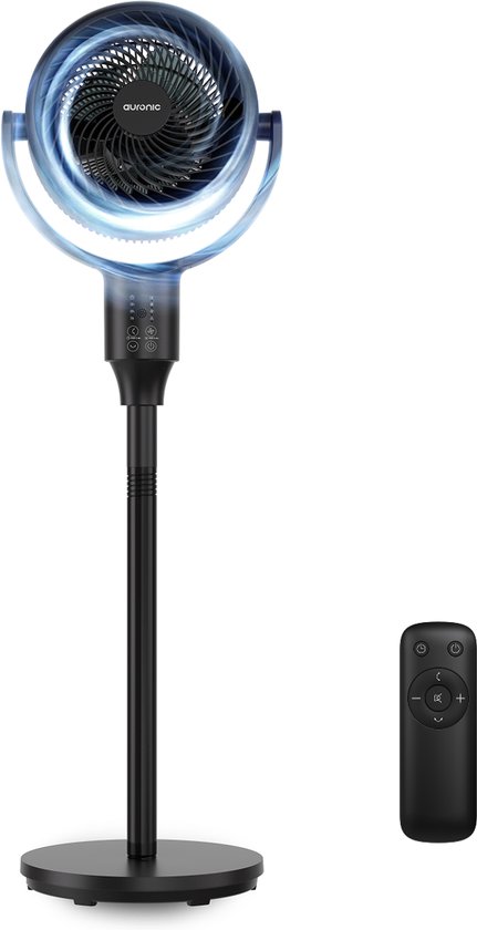 Auronic Omni ventilator 2-in-1 stil statiefventilator en tafelventilator zwart 3 snelheden timer