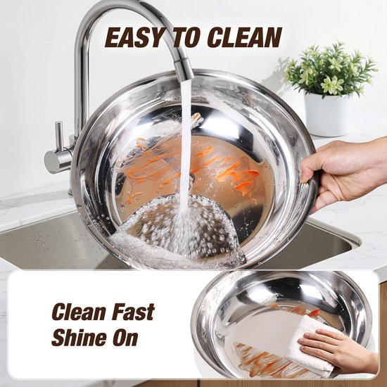 Warmounts Chafing Dish Set 4 stuks - 5QT Roestvrijstalen Buffetwarmer Rond Roségoud met Glazen Deksel & Dekselhouder - Stapelbare Party- en Cateringoplossing — afbeelding 4