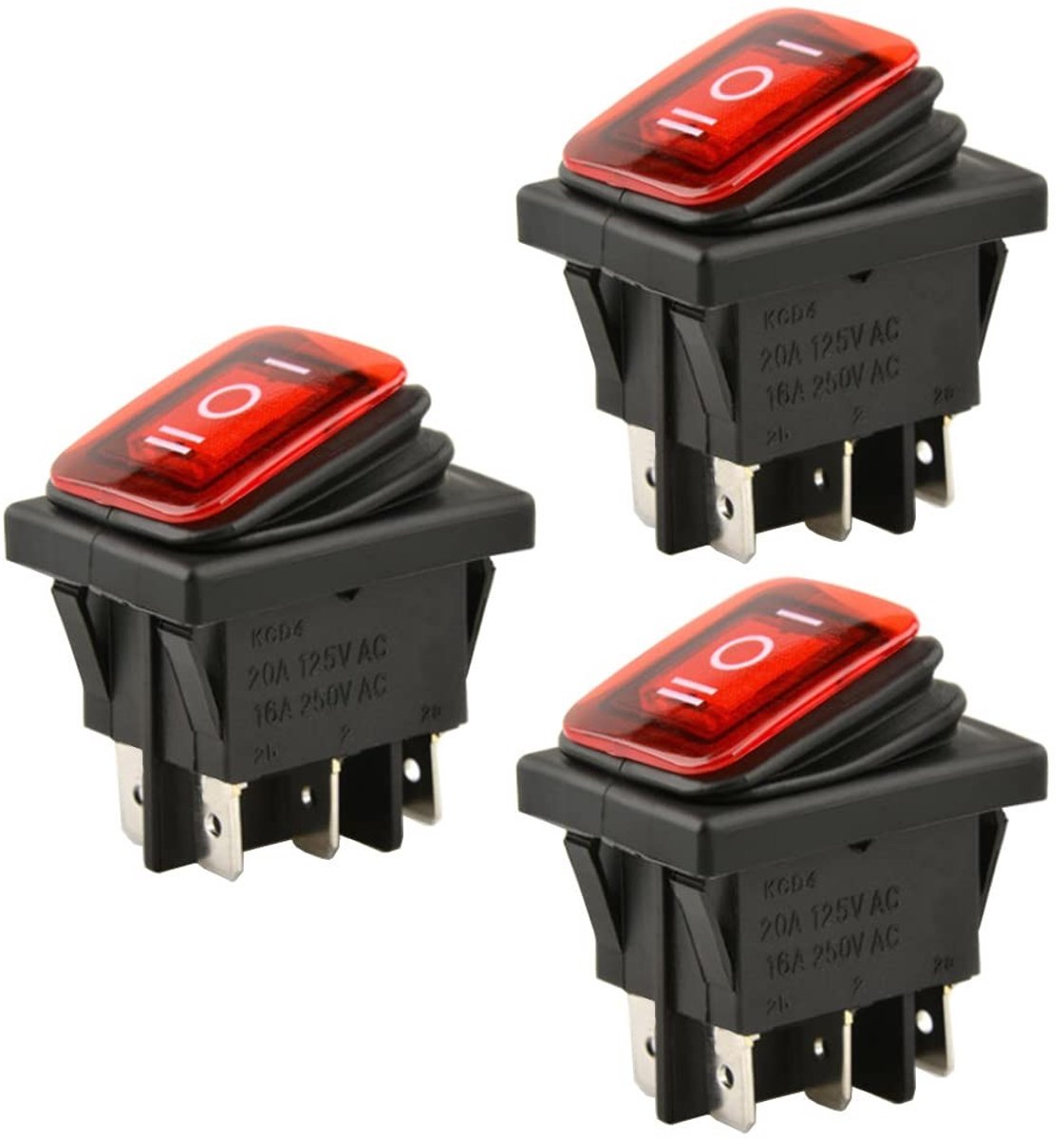 Dailygoods - Auto Tuimelschakelaar - LED Licht Indicator - Waterdicht - 3 Positie Schakelaar - Elektrische Controle - Geschikt voor Auto