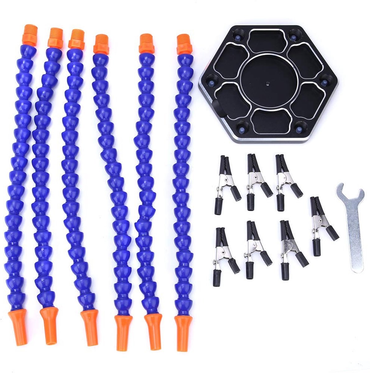 Dailygoods - Solderen Helpende Hand - 6 Flexibele Armen - Ideaal voor Hobbyisten - Aluminium Houder - Klem Tool - Perfect voor Elektronica - Handige A