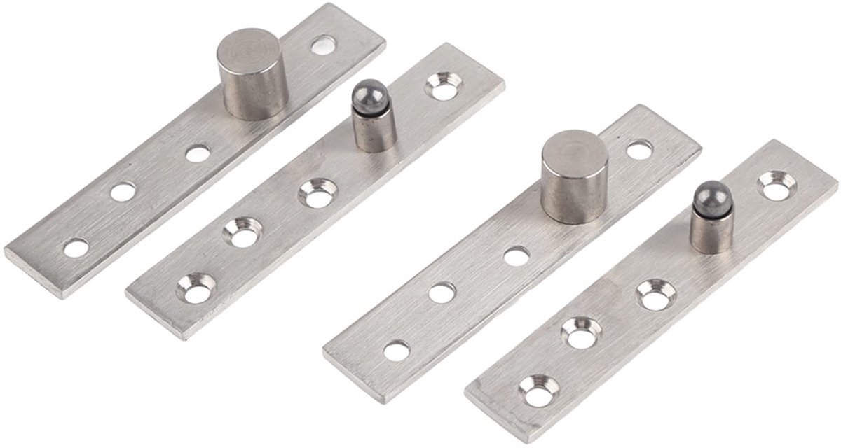 Dailygoods - Roterende Deurscharnieren - Heavy Duty - Onzichtbare Oplossing - Roestvrij staal - Voor Klapdeuren - Geschikt voor Kasten - 2 Stuks