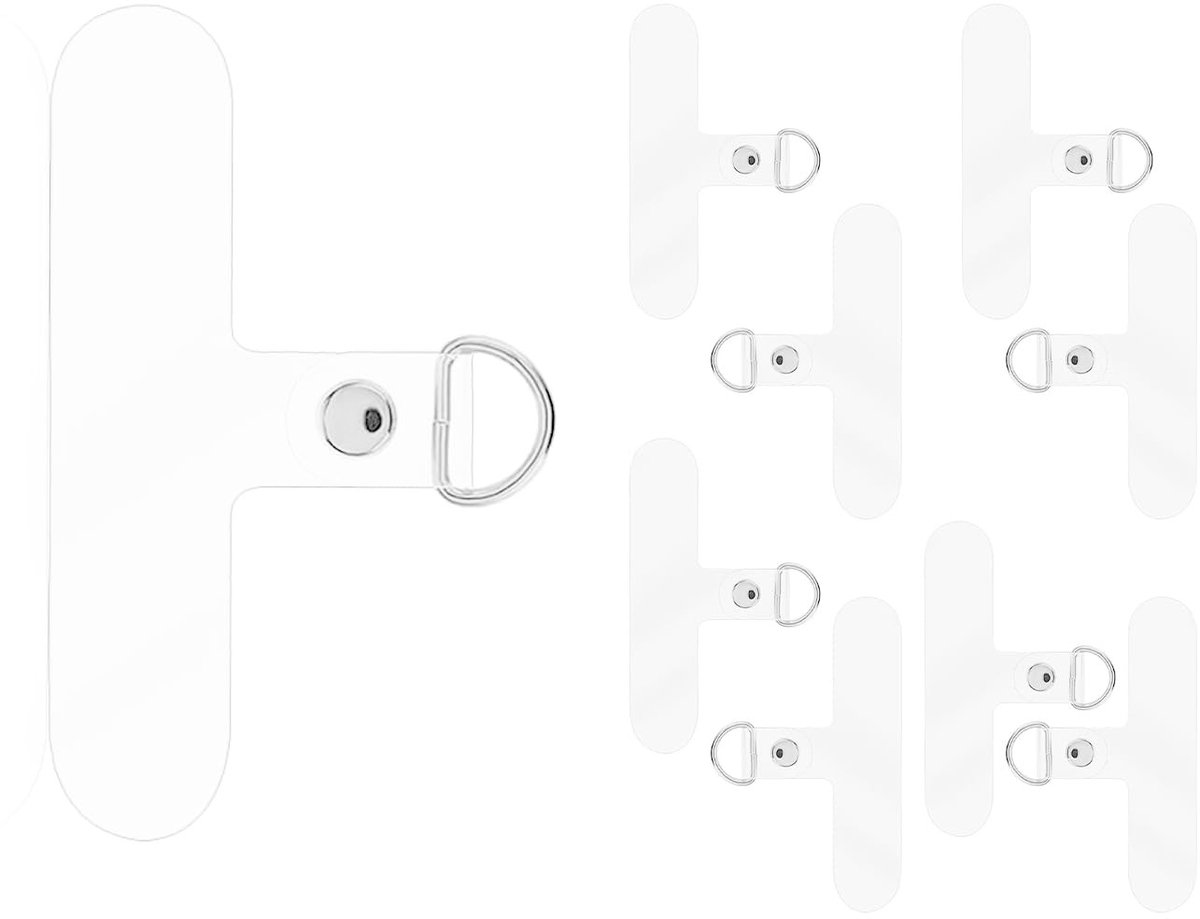 Zeynomax - Mobiele Telefoonkoord-Pads - Universele Telefoonketting - Duurzaam en Lijmvrij - Transparant Wit - Sleutelkoord - Voor de meeste smartphone