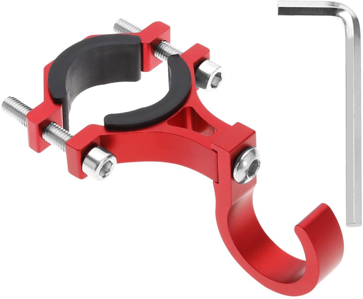 Smoakez - Elektrische scooterhaak - Universele scooterhaak - Aluminium ophanghaak - Rood - Multifunctioneel accessoire - Geschikt voor scooters en ...