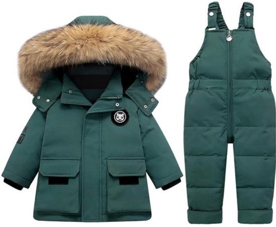 Kraftverdia® - skipak - skipak baby - winterpak voor baby - ski-donsjack pak - winddicht - warm - Tops en broeken 2STUKS - Geschikt voor jongens en meisjes Sneeuwpak - Roze - maat 110