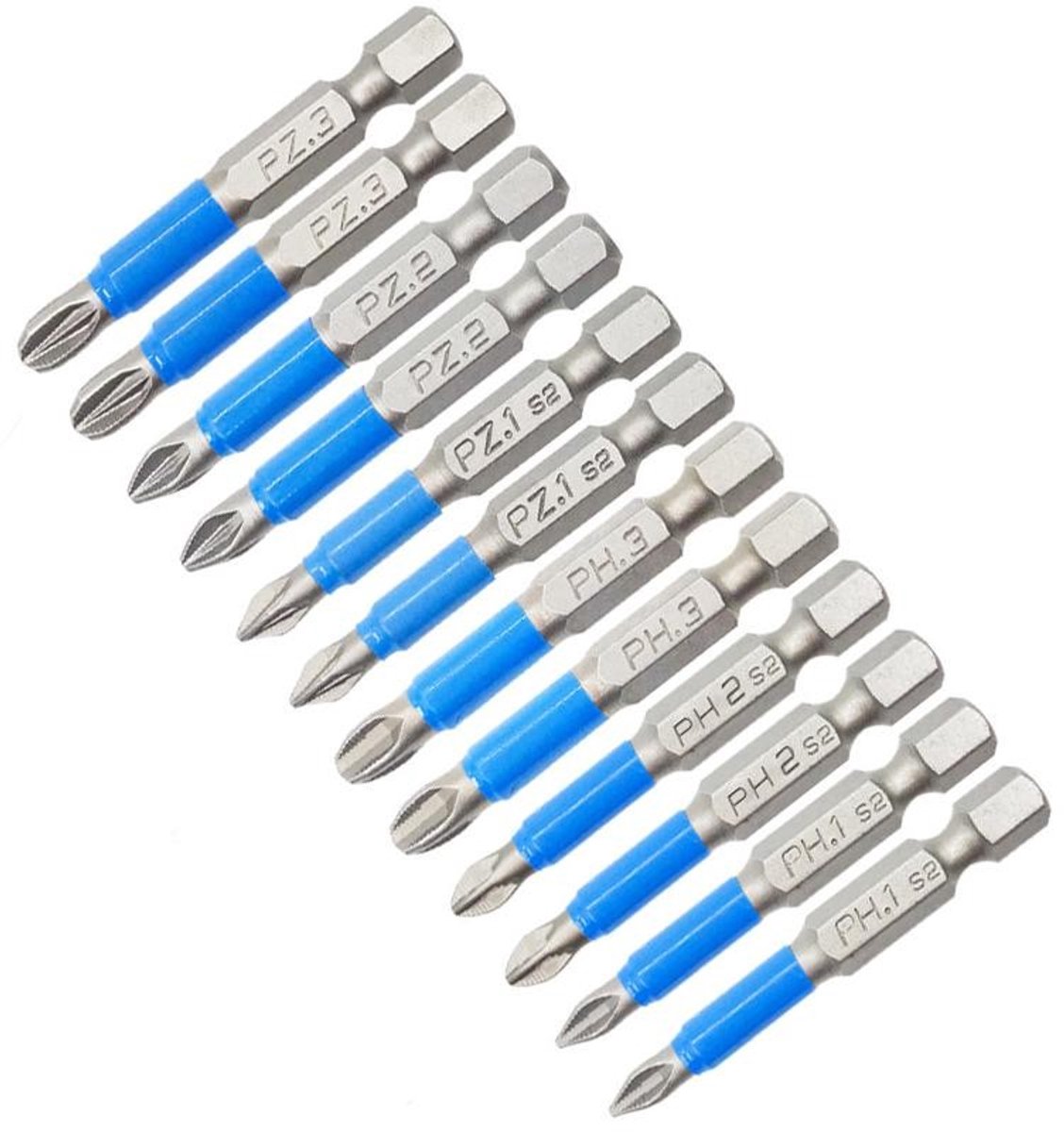 By shayne - Magnetische Schroevendraaierset - 12-delig - Professioneel gebruik - S2 Staal - PH en PZ Bits - Ergonomische grip - Geschikt voor diverse.