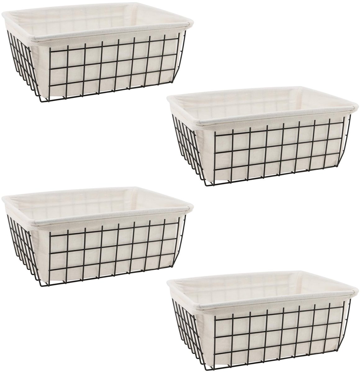 Smoakez - Draadopbergmand - Stapelbare diepvriesmanden - Zwart - Opbergorganizer - Perfect voor keuken en bijkeuken - Set van 4 stuks