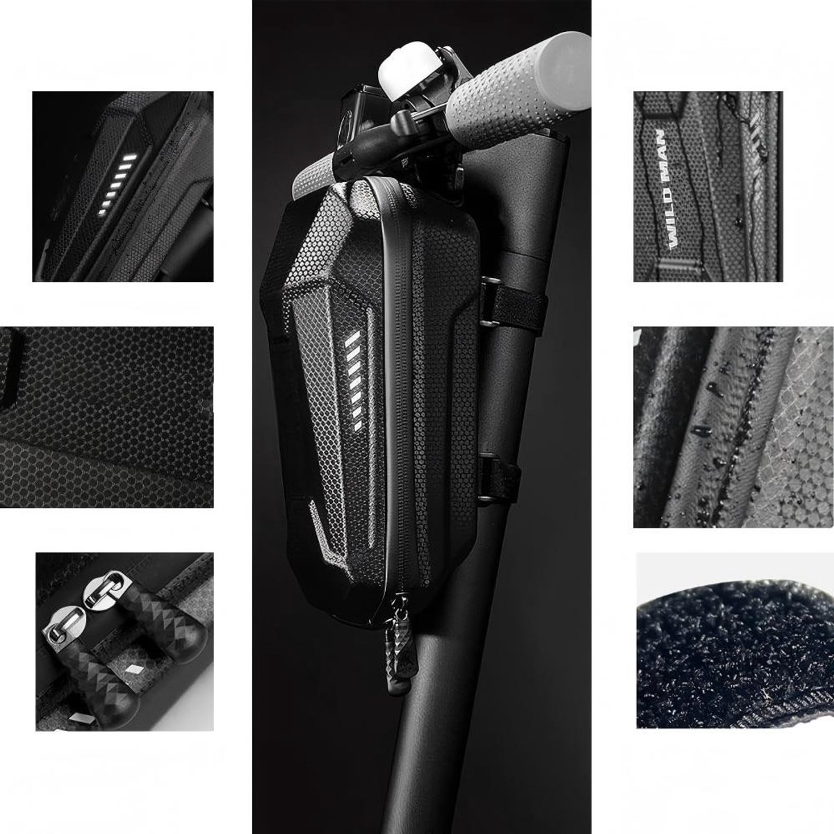 Scooter Stuurtas Waterdicht 2L – EVA Harde Schaal Stuurtas – Opbergtas voor E-Step, Elektrische Step en Fiets – Voor Telefoon, Sleutels en Accessoires – Universele Stuurtas voor Scooter, E-Bike en Vouwfiets – foto 8