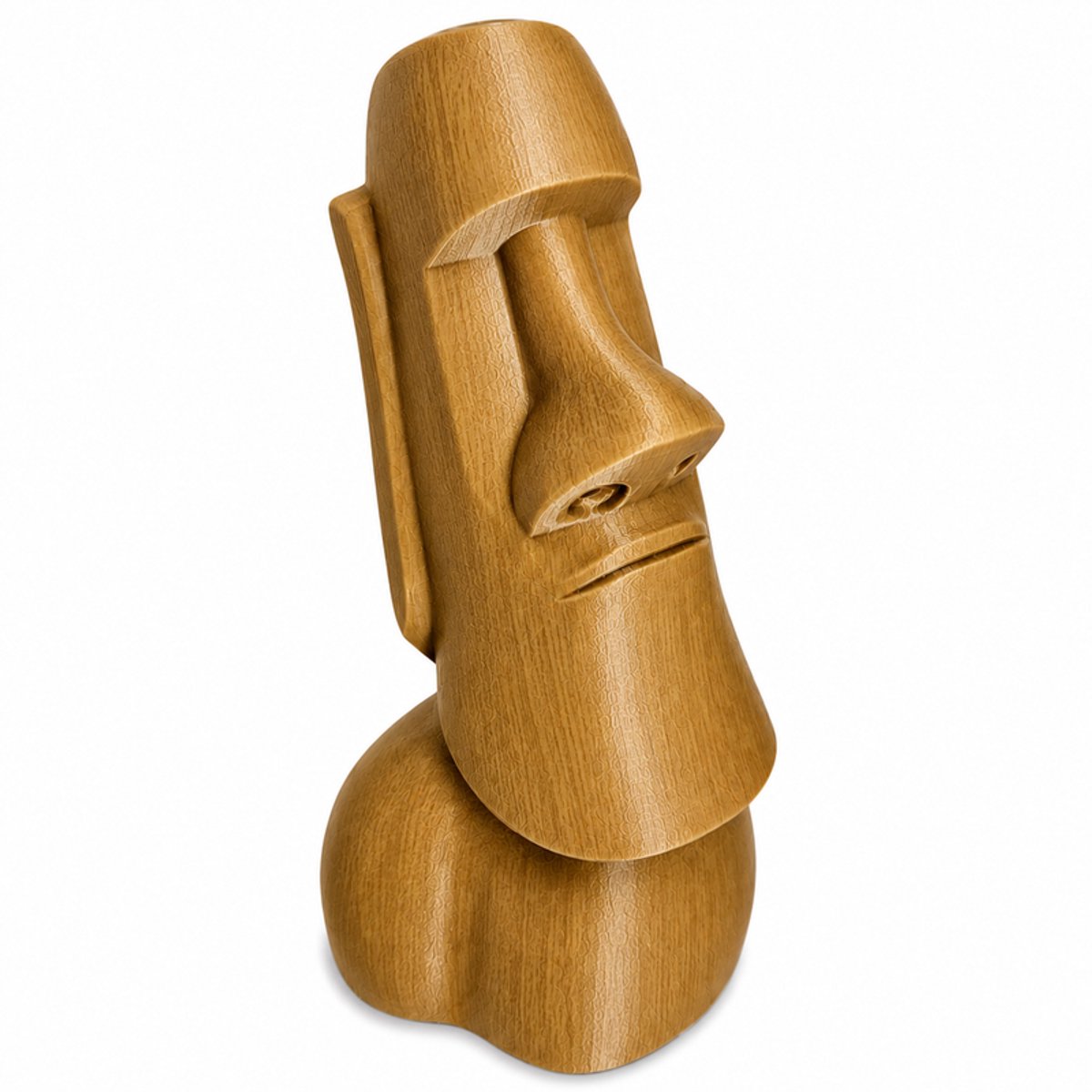 Moai Beeld Spaarpot - Design Piggy Bank - Decoratieve Geldpot Voor Kinderen En Volwassenen - Modern Paaseiland Beeld - Woondecoratie En Geldpot - Kunststof - 15 X 13 X 22 CM - Oak