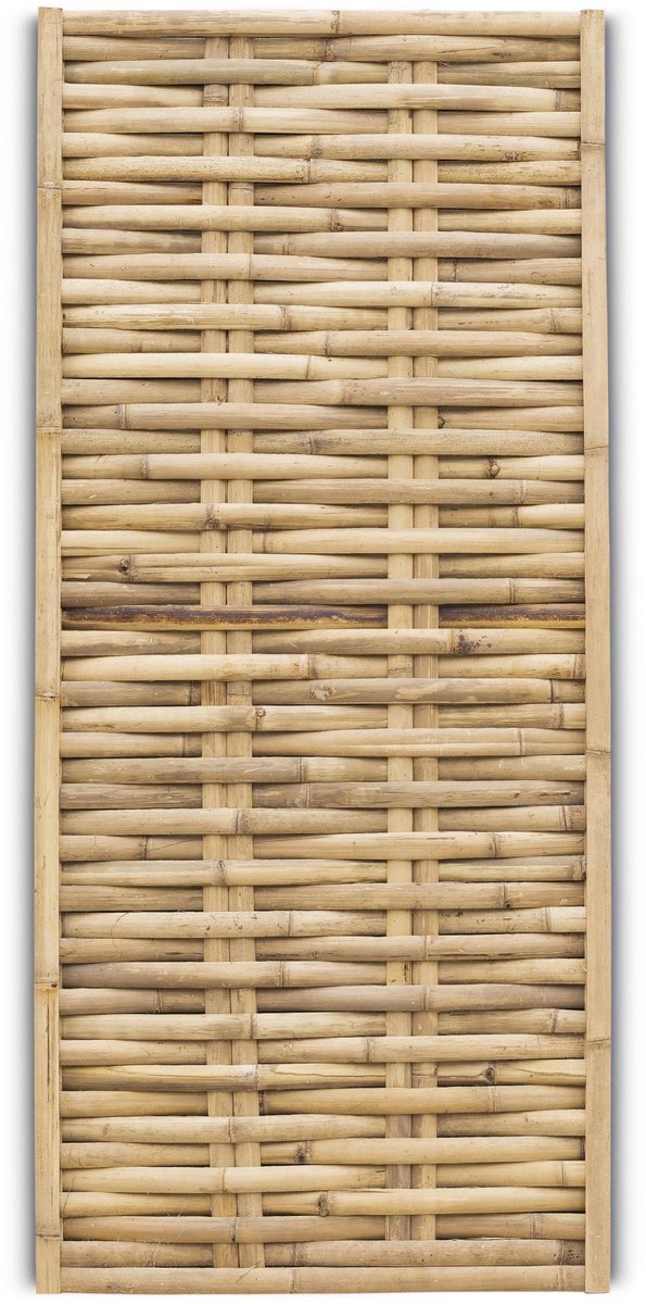 Gevlochten bamboe schutting Horizontaal - 90 x 200 cm - Naturel - Eviro Bamboe