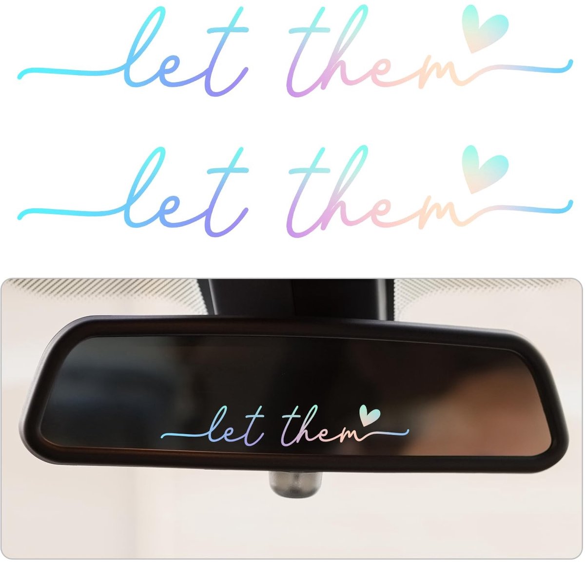 Elzusha - Vinyl Achteruitkijkspiegel Stickers - Unieke auto decoratie - Positieve boodschap - Decoratief voor auto - 2 stuks - Voor vrouwen