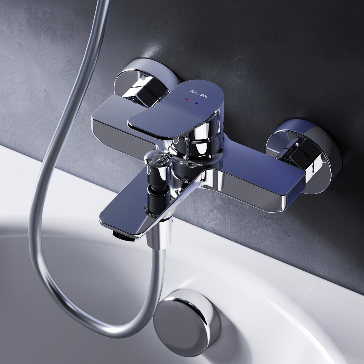 AM.PM X-Joy - Badkraan - Mengkraan - 150 mm Hartafstand - Waterbesparend - Chroom