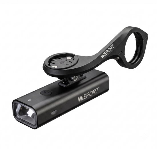 Wieport - Phare avant LED - Lampe de vélo - Éclairage de vélo - 800 lumens - Rechargeable - Noir