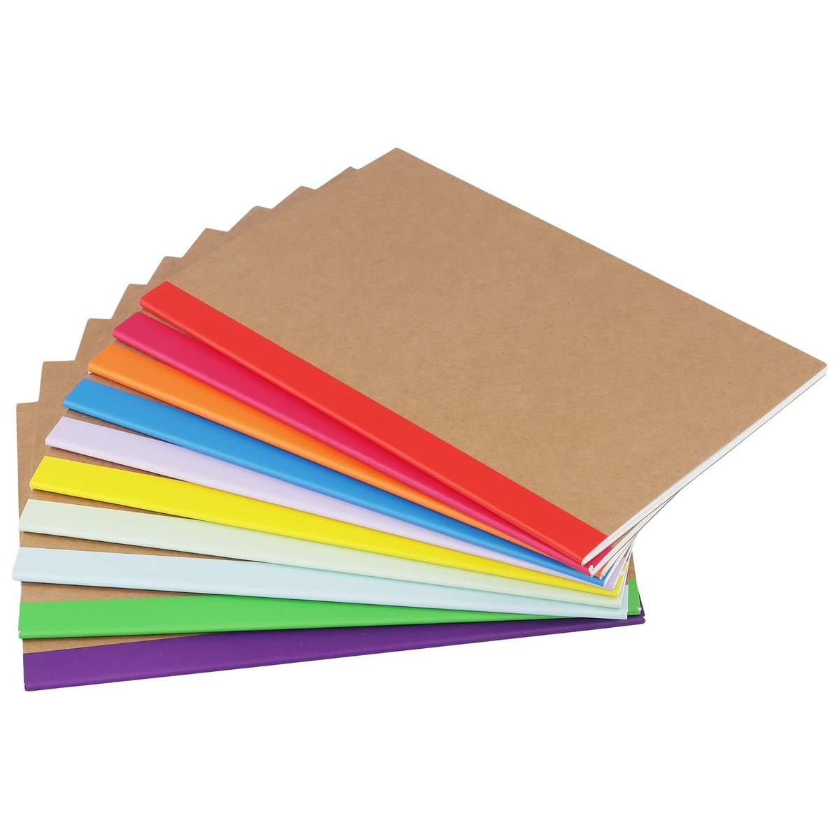Dailygoods- Notitieboek A5 10-pack - Kraftpapier - 60 pagina's - 14 x 21 cm - 80 g/m² - Ideaal voor journaling - Notitieblok