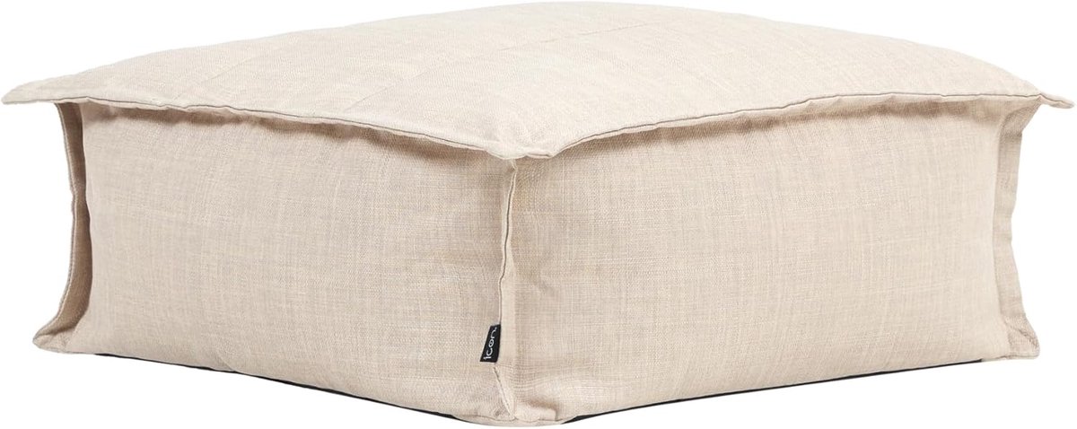 Zitzak Hocker - Voetenbank Poef - Buiten Ontspannen - Waterafstotend Materiaal - 71 x 71 x 32 cm - Beige