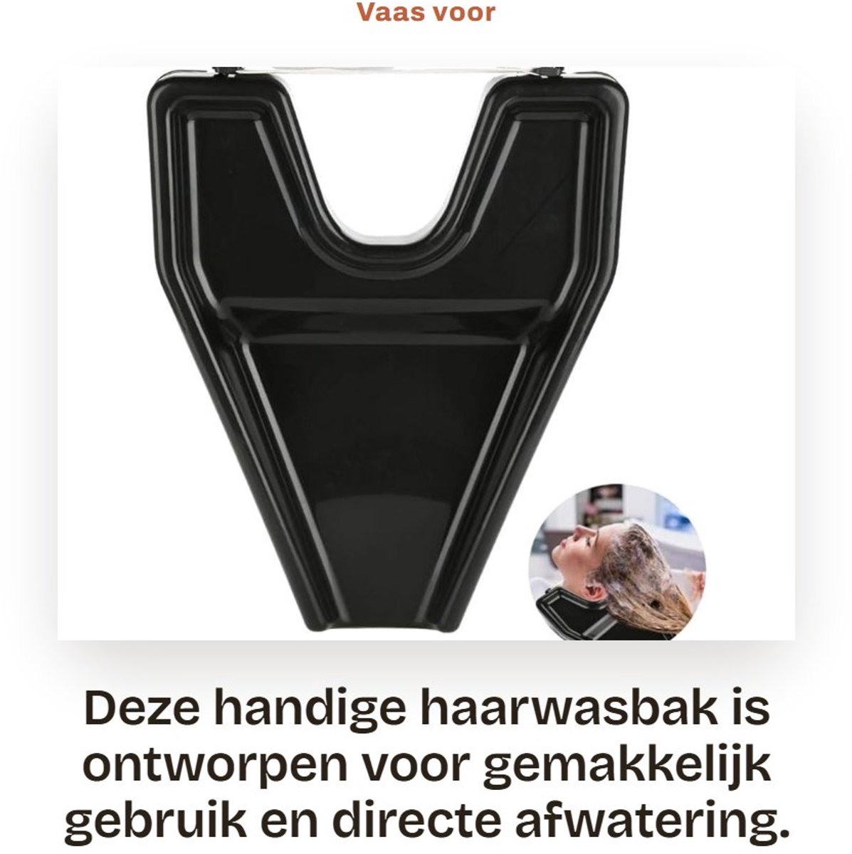 Dailygoods- Wasbak Ergonomisch Design - Haarwasbak - Directe Afwatering - Geschikt voor Se