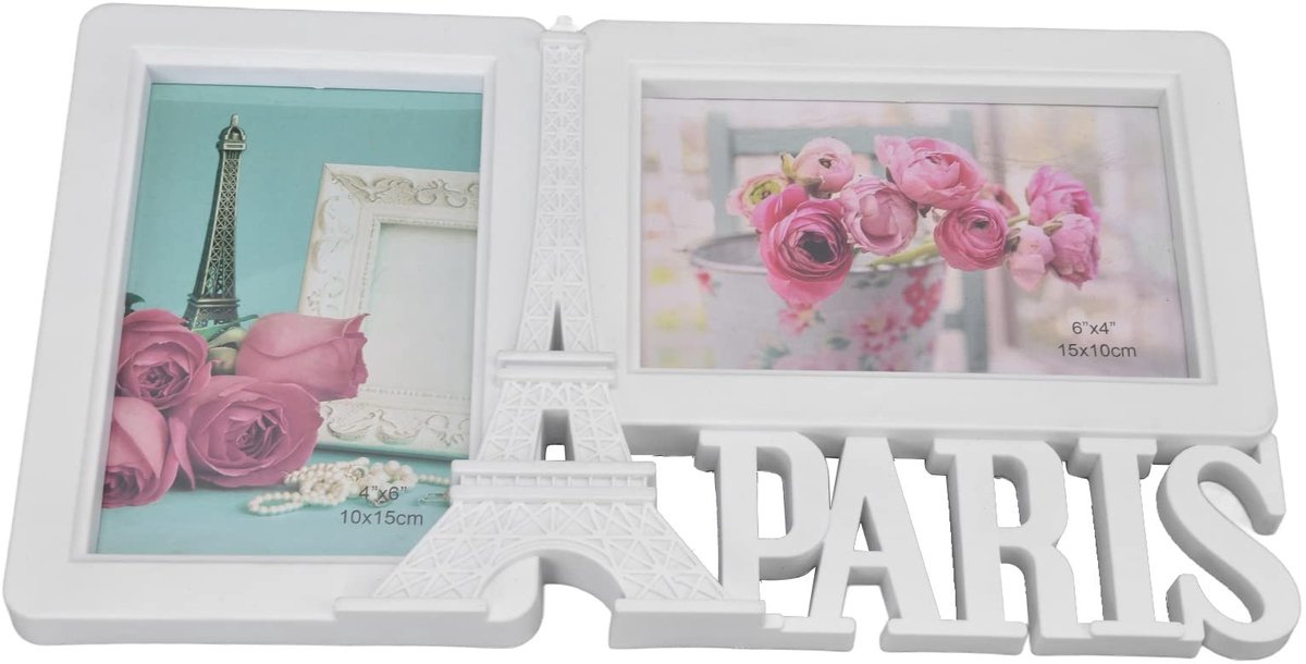 Dailygoods - Parijs Fotolijst - Decoratieve Fotolijst - 4x6 Formaat - Bruiloft Fotolijst - Thuis Decoratie - Geschikt voor Slaapkamer en Party