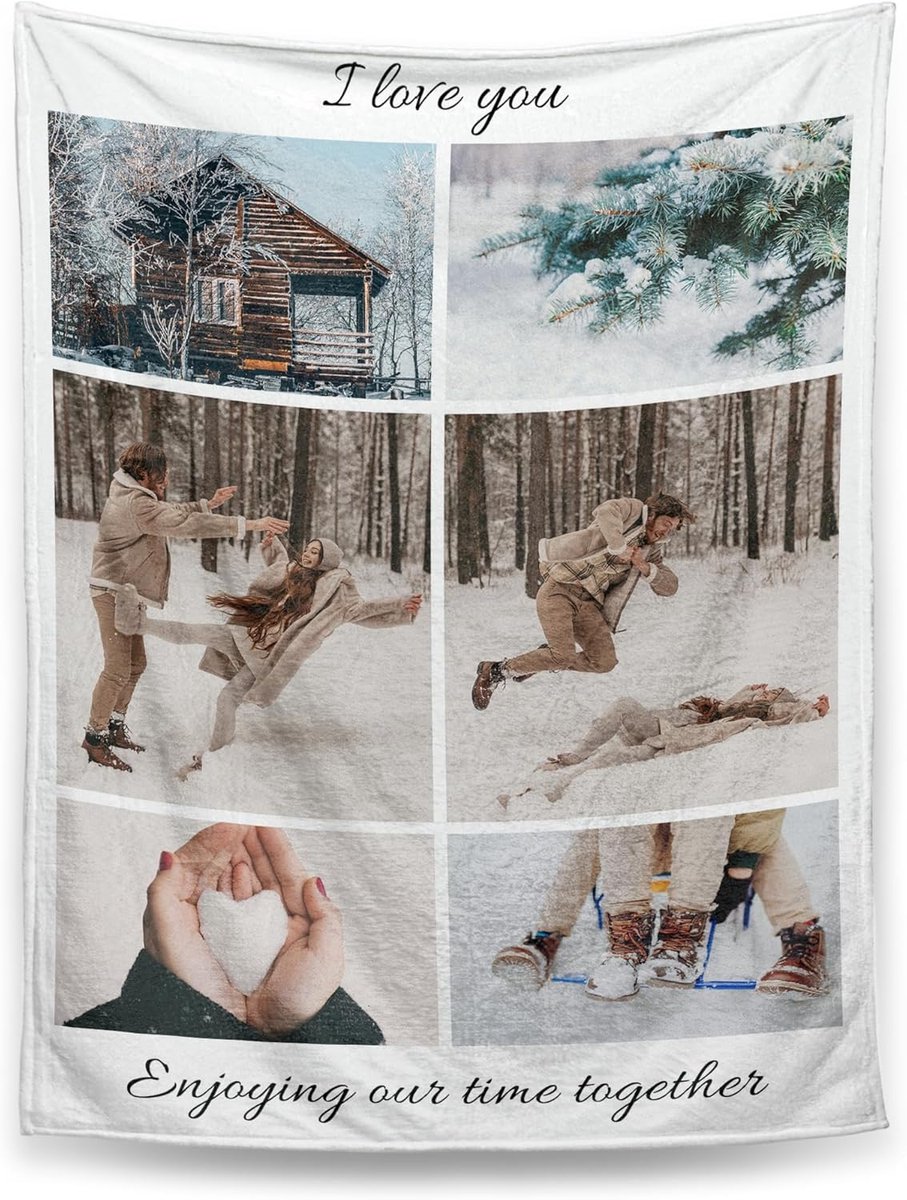 Gepersonaliseerd Dekentje - Foto Plaid - Warme Decoratie - Zachte Fluwelen Stof - 99 x 71 cm - Meerdere Foto's