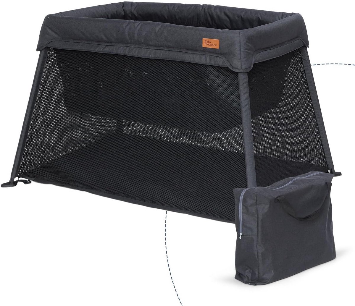 Reiswieg - Babybedje - Comfortabel slapen - Lichtgewicht vouwbaar - 111 x 79 x 67 cm - Grijs