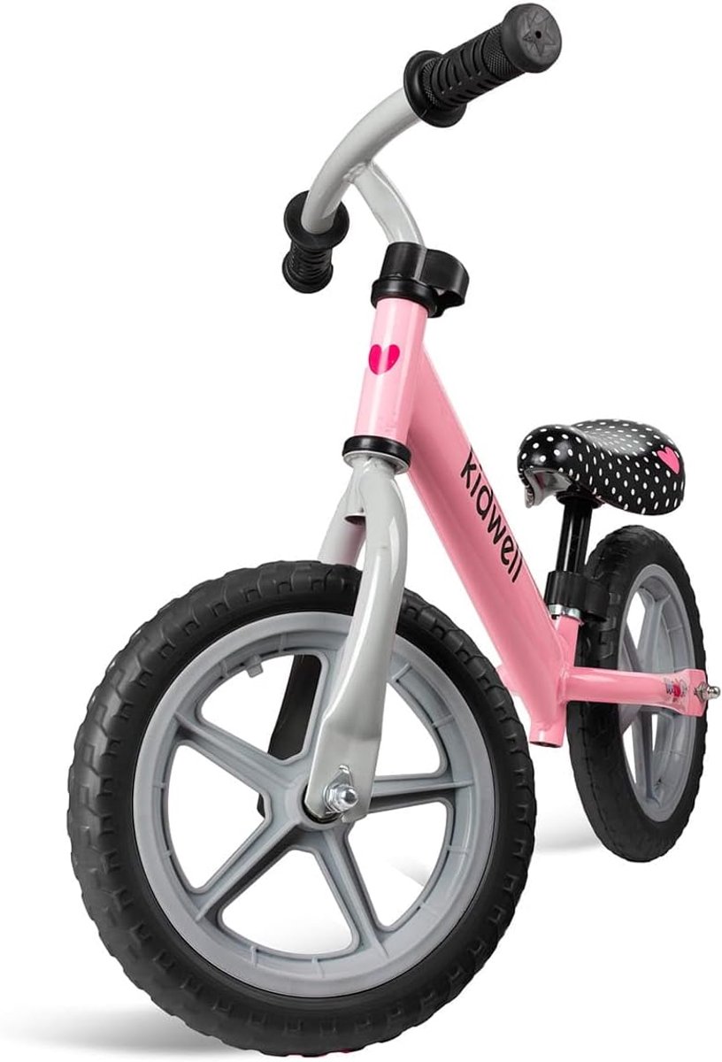 Loopfiets Junior Eerste Fiets Balans Leren Lichtgewicht Frame 12 inch Wielen Roze
