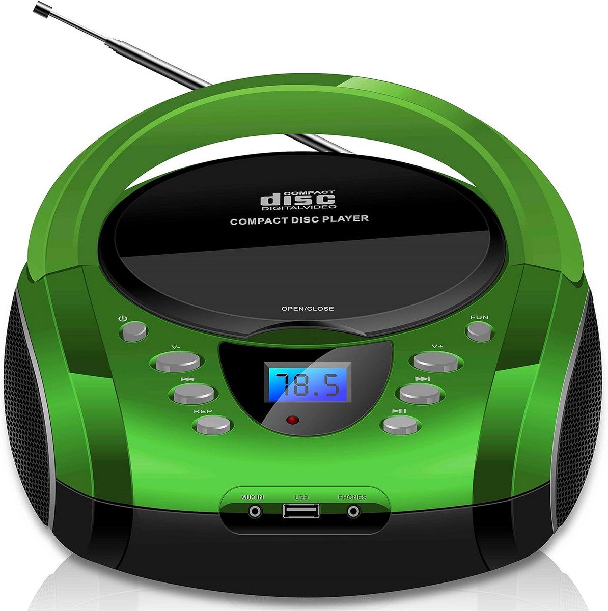 Draagbare CD Radio - Stereo Installatie - Muziek Luisteren - Bluetooth USB FM - 21 x 21 x 11.5 cm