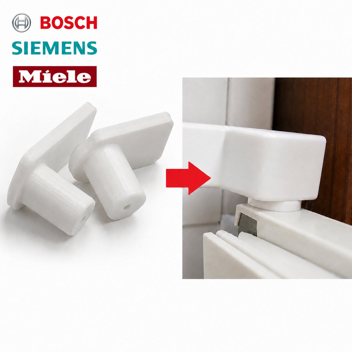 Bosch Siemens Miele Deurscharnier Busje - Scharnierbus Koelkastdeur - 2 Stuks - Vervangend Deurscharnier Lager - Geschikt Voor 00169301 En 5384490 - Reparatie Onderdeel Koelkast - Slijtvast En Versterkt - Wit