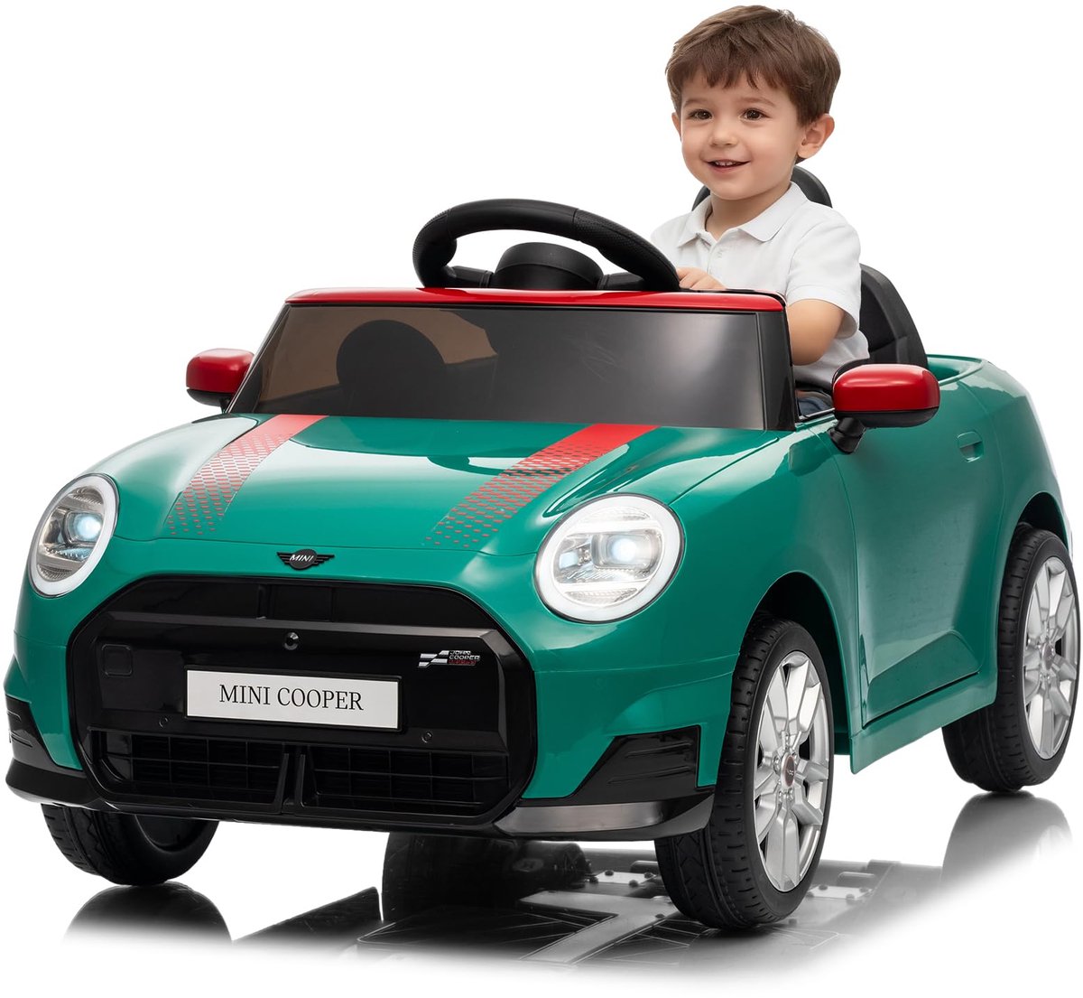 Triumpunpre - Kinder Elektrische Auto 12V - Afstandsbediening - LED & Muziek - Claxon (Groen, Vanaf 3j)
