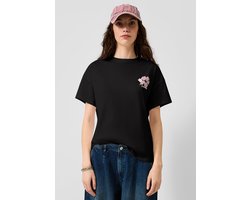 QS - female - Katoenen shirt met print op de voor- en achterkant