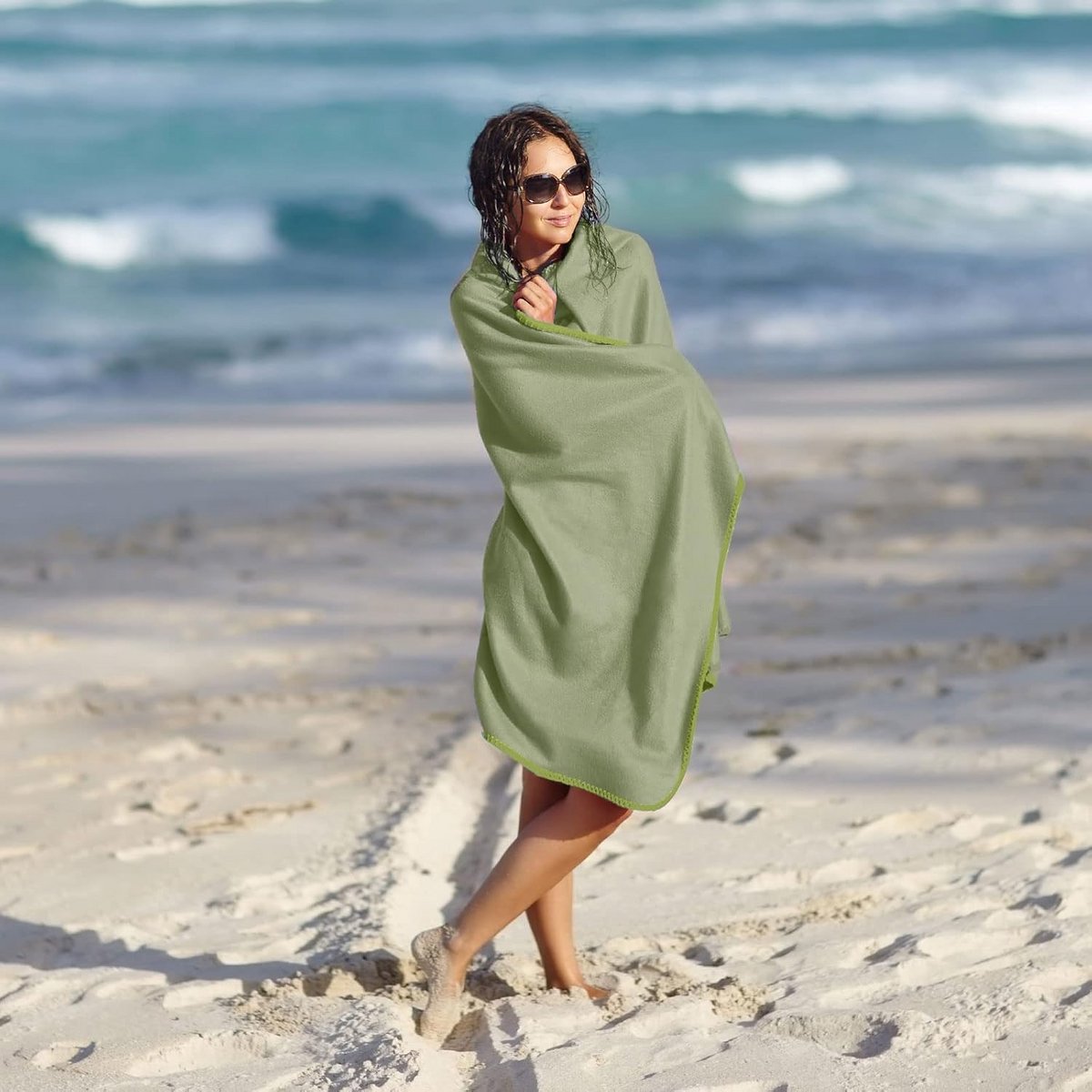 Microvezel Strandhanddoek - Grote Badhanddoek - Reizen en Sport - Extra Sneldrogend - 200 