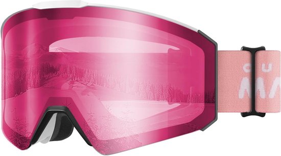 Ski Bril Kinderen - Snowboard Goggles - Wintersport Zicht - Magnetische Verwisselbare Lens - Unisex Kind - Zwart