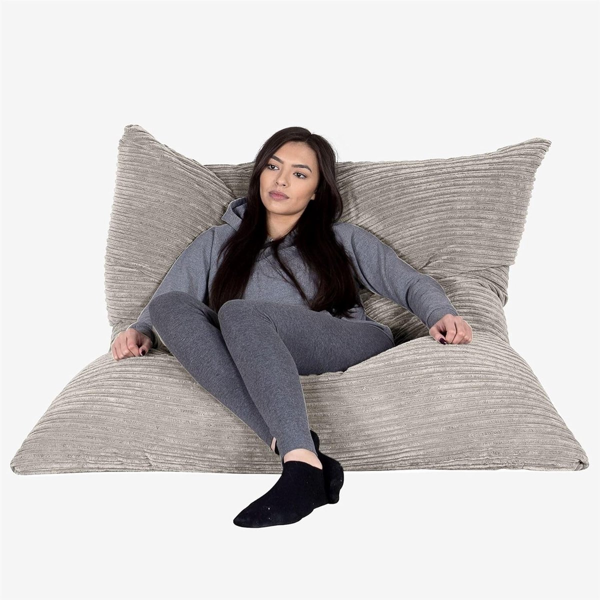 Zitzak XXL - Vloerkussen Poef - Comfortabel Relaxen - Kindveilige Rits - 135 x 115 cm - Corduroy Mink
