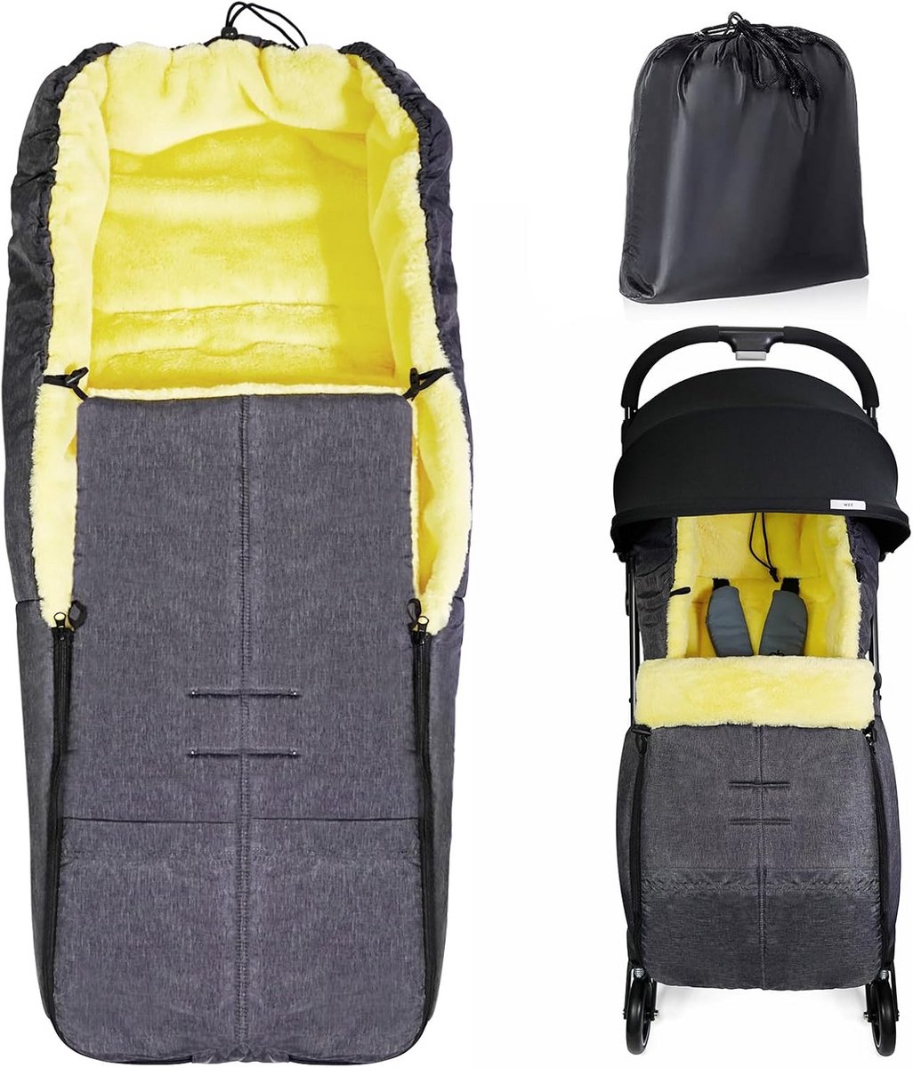 Baby Voetenzak - Winter Slaapzak - Warmte Buiten - Waterafstotend Materiaal - 105 cm - Zwart